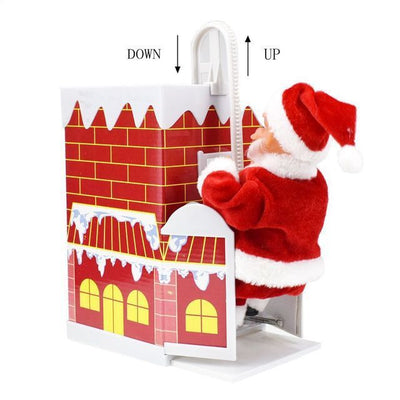Electric Climbing Chimney Santa Claus Christmas Decoration Figurine Ornament Family New Year Party Santa Claus New Year Gift